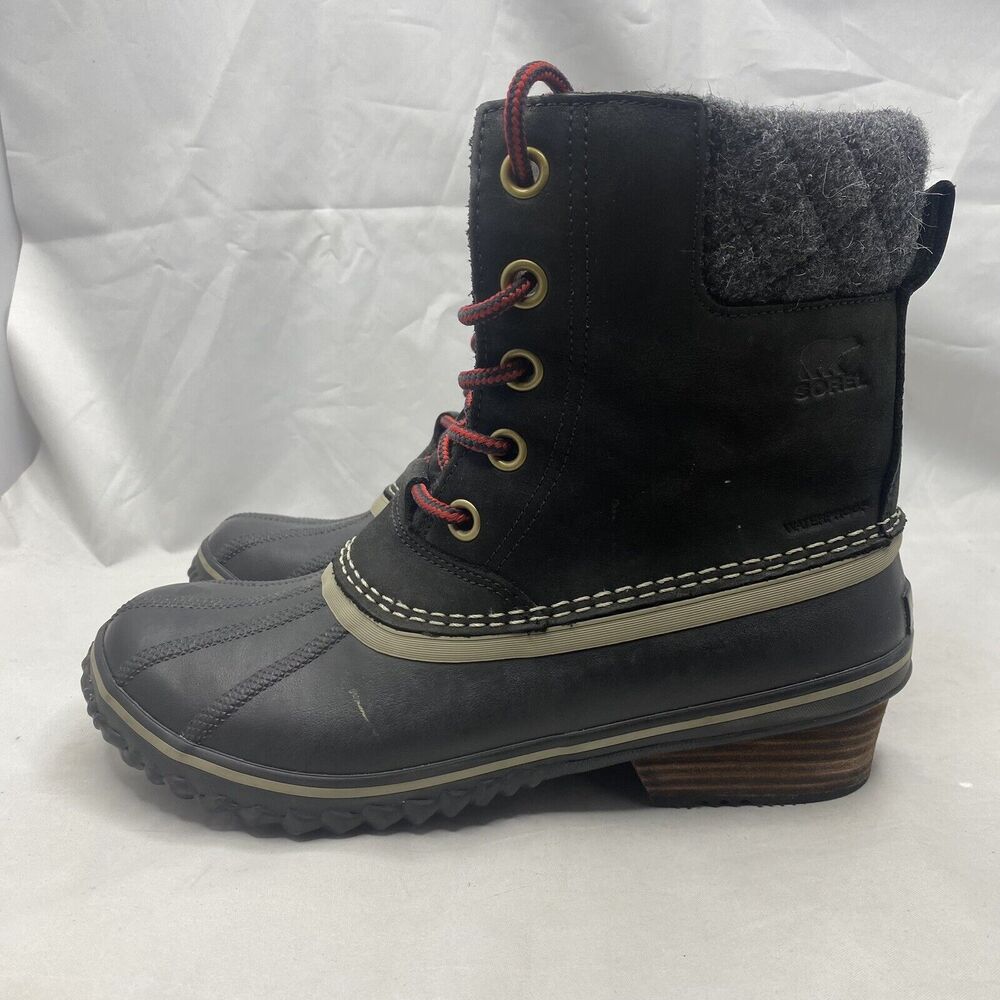 Sorel Womens Slimpack Lace II Insulated Snow Winter Boots Black NL2348-010 Sz 10 - Picture 2 of 12